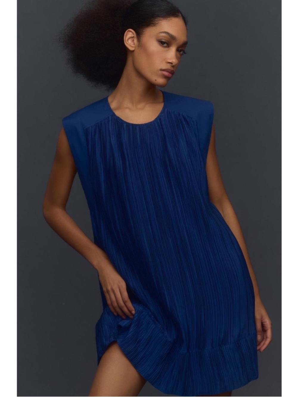 NWOT Anthropologie Pleated Plissé Mini Dress - Picture 3 of 15